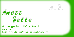 anett helle business card